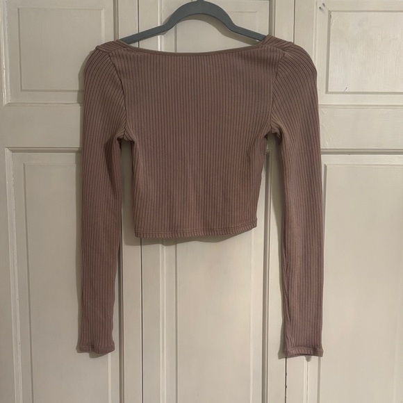 Divided Corsetted Ribbed Crop Top - Picture 2 of 3